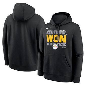 Men's Nike Black Pittsburgh Steelers 2025 AFC North Division Champions Locker Room Trophy Collection Hoodie