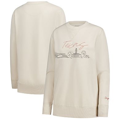 Women's Natural Texas Longhorns Campus Vintage Wash Fleece Sweatshirt