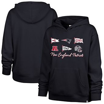 Women's '47 Navy New England Patriots Bow & Banners Naomi Hoodie
