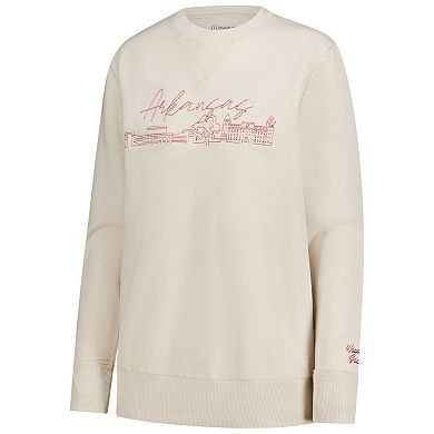Women's Natural Arkansas Razorbacks Campus Vintage Wash Fleece Sweatshirt