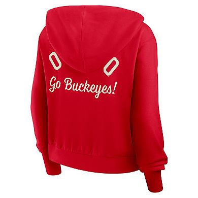 Women's Nike Scarlet Ohio State Buckeyes Mantra Cropped Full-Zip Hoodie