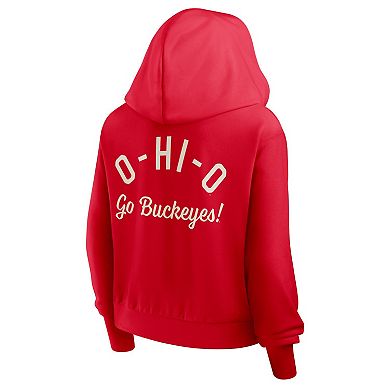 Women's Nike Scarlet Ohio State Buckeyes Mantra Cropped Full-Zip Hoodie