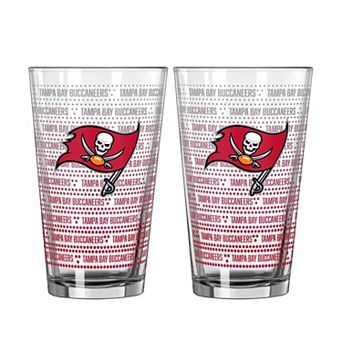 Logo Brands Tampa Bay Buccaneers Two-Pack Chant Fade 16oz. Pint Glass Set