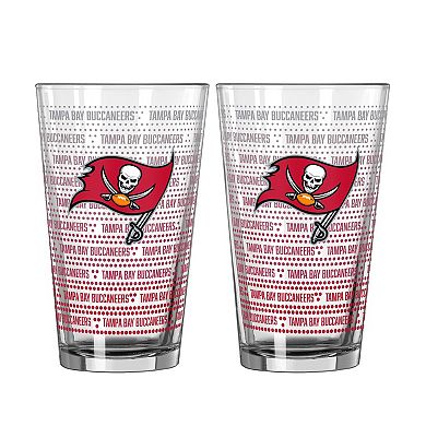 Logo Brands Tampa Bay Buccaneers Two-Pack Chant Fade 16oz. Pint Glass Set