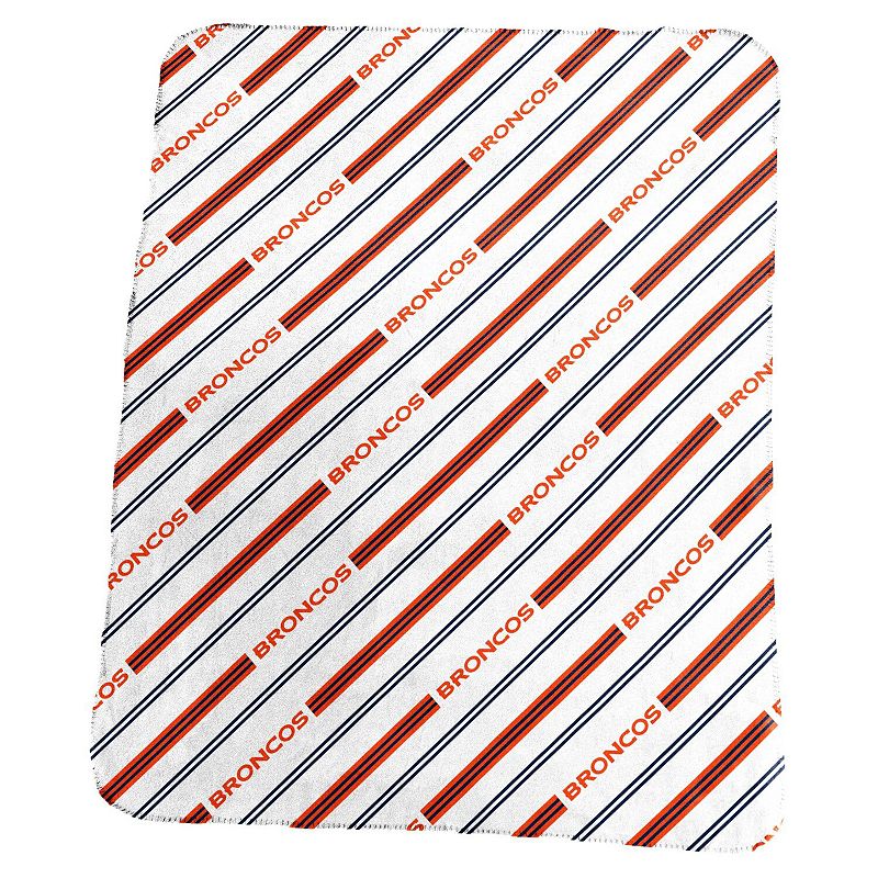 "Logo Brands Denver Broncos 50"" x 60"" Classic Vertical Stripe Fleece Throw Blanket", Team