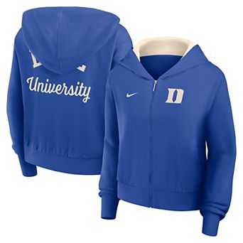 Women's Nike Royal Duke Blue Devils Mantra Cropped Full-Zip Hoodie