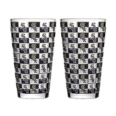 Logo Brands Chicago White Sox Two-Pack Gridiron Stained 16oz. Pint Glass Set