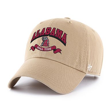 Men's '47 Khaki Alabama Crimson Tide Region Clean Up Adjustable Hat