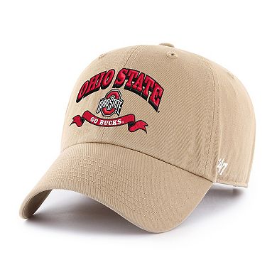 Men's '47 Khaki Ohio State Buckeyes Region Clean Up Adjustable Hat