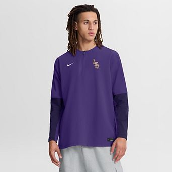 Men's Nike Purple LSU Tigers Dugout Dri-FIT Quarter-Zip Long Sleeve Windshirt