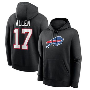 Men's Nike Josh Allen Black Buffalo Bills Name & Number Fleece Hoodie