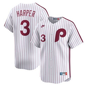 Men's Nike Bryce Harper White Philadelphia Phillies Cooperstown Collection Limited Jersey