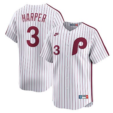 Men's Nike Bryce Harper White Philadelphia Phillies Cooperstown Collection Limited Jersey