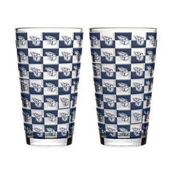 Logo Brands Cleveland Guardians Two-Pack Gridiron Stained 16oz. Pint Glass Set