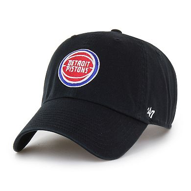 Men's '47 Black Detroit Pistons Clean Up Adjustable Hat