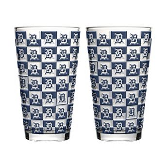 Logo Brands Detroit Tigers Two-Pack Gridiron Stained 16oz. Pint Glass Set