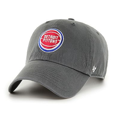 Men's '47 Charcoal Detroit Pistons Clean Up Adjustable Hat