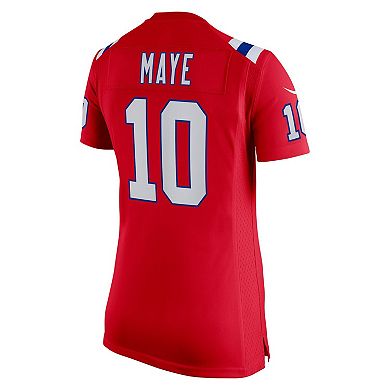 Women's Nike Drake Maye Red New England Patriots Alternate Game Jersey