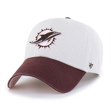 Unisex '47 Stone/Burgundy Miami Dolphins Love Letter Clean Up Adjustable Hat