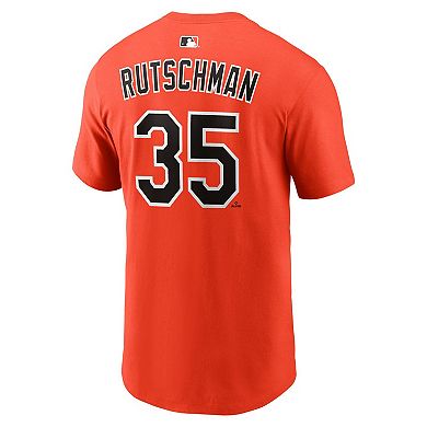 Men's Nike Adley Rutschman Orange Baltimore Orioles Name & Number T-Shirt