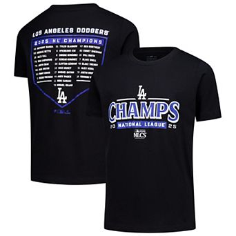 Youth Fanatics Black Los Angeles Dodgers 2025 LCS Champs Roster T-Shirt
