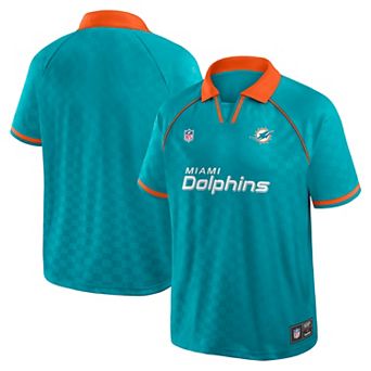 Men's Fanatics Aqua/Orange Miami Dolphins Homerun Raglan V-Neck Polo