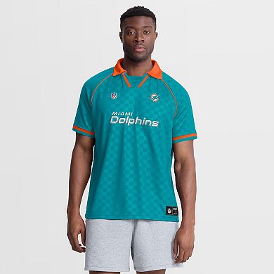 Men's Fanatics Aqua/Orange Miami Dolphins Homerun Raglan V-Neck Polo