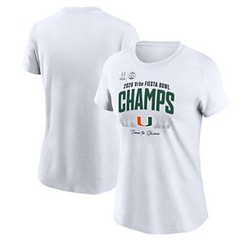 Women's White Miami Hurricanes College Football Playoff 2026 Fiesta Bowl Champions Locker Room T-Shirt