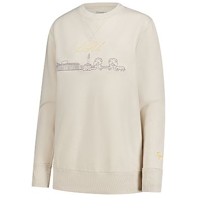 Women's Natural LSU Tigers Campus Vintage Wash Fleece Sweatshirt