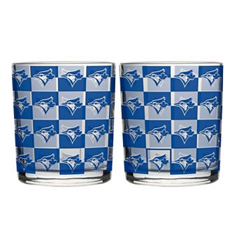 Logo Brands Toronto Blue Jays Two-Pack 12oz. Gridiron Stained Rocks Glass Set