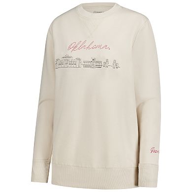 Women's Natural Oklahoma Sooners Campus Vintage Wash Fleece Sweatshirt