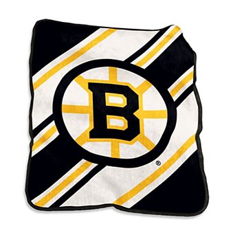 Logo Brands Boston Bruins 50" x 60" Raschel Stripe Throw Blanket