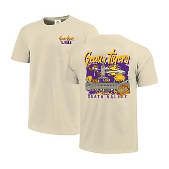 Men's Image One Natural LSU Tigers Comfort Colors Hand-Drawn Campus Stack T-Shirt