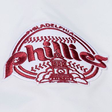 Men's Mitchell & Ness White Philadelphia Phillies Cooperstown Collection Lightweight Satin Full-Snap Jacket
