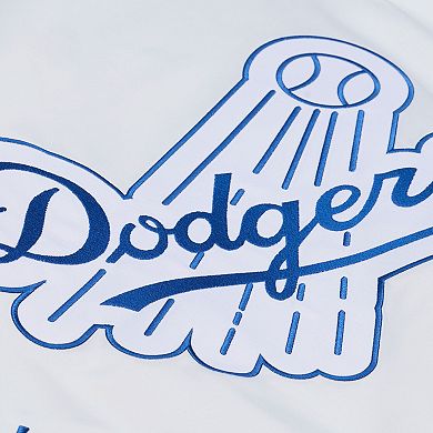 Men's Mitchell & Ness White Los Angeles Dodgers Cooperstown Collection Lightweight Satin Full-Snap Jacket