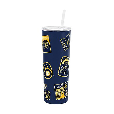 Logo Brands Milwaukee Brewers 30oz Dreamweave Straw Tumbler