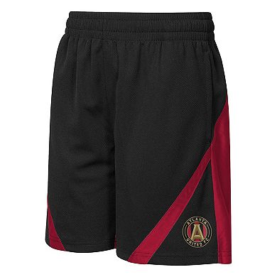 Youth Outerstuff Black/Red Atlanta United FC Color Blocked Shorts