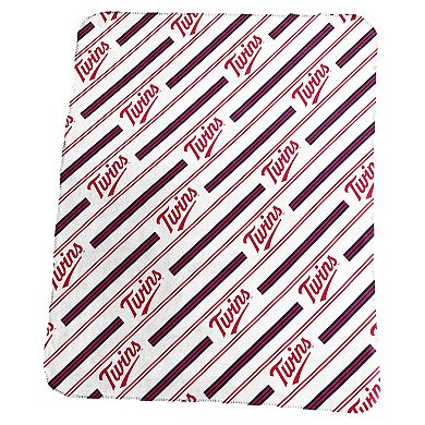 Logo Brands Minnesota Twins 50" x 60" Classic Vertical Stripe Fleece Throw Blanket