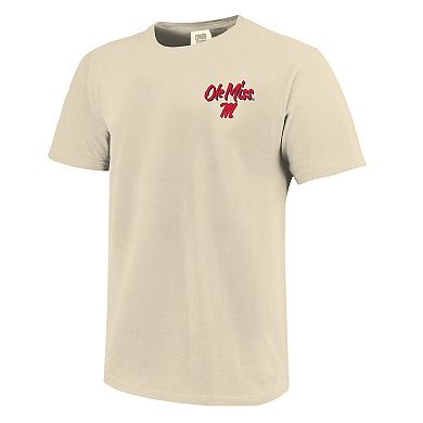 Men's Image One Natural Ole Miss Rebels Comfort Colors Hand-Drawn Campus Stack T-Shirt