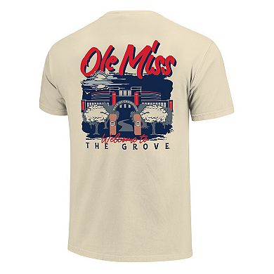 Men's Image One Natural Ole Miss Rebels Comfort Colors Hand-Drawn Campus Stack T-Shirt