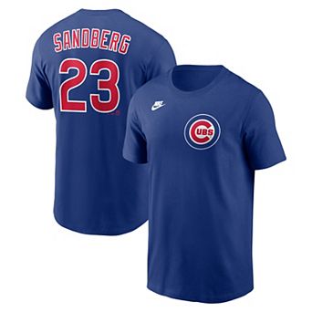 Men's Nike Ryne Sandberg Royal Chicago Cubs Cooperstown Collection Name & Number T-Shirt