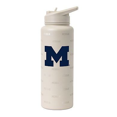 Logo Brands Michigan Wolverines 34oz. Sand Ghost Quencher Bottle
