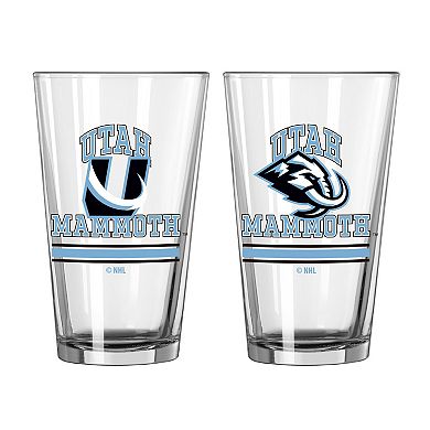 Logo Brands Utah Mammoth Two-Pack Current & Throwback 16oz. Pint Glass Set