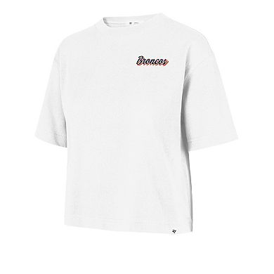 Women's '47 White Denver Broncos Collage Script Reed City T-Shirt