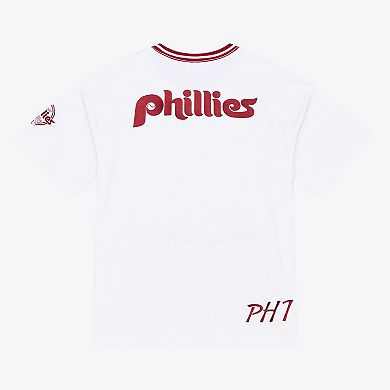 Men's Mitchell & Ness White Philadelphia Phillies Cooperstown Collection Arctic T-Shirt