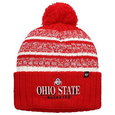 Men's '47 Scarlet Ohio State Buckeyes Tavern Cuffed Knit Hat with Pom