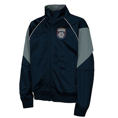 Youth Outerstuff Black/Gray San Diego FC Color Blocked Full-Zip Track Jacket