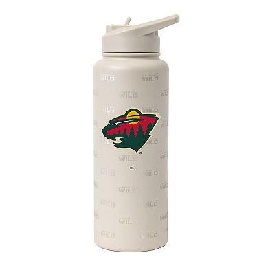 Logo Brands Minnesota Wild 34oz. Sand Ghost Quencher Bottle