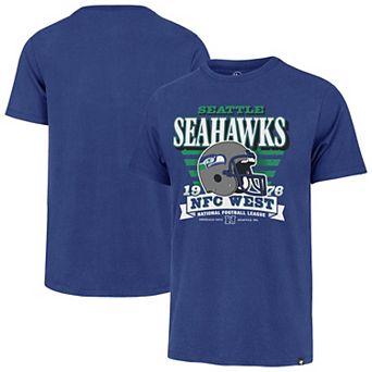 Men's '47 Royal Seattle Seahawks Stripe Splash Franklin Throwback T-Shirt
