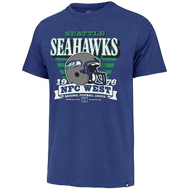 Men's '47 Royal Seattle Seahawks Stripe Splash Franklin Throwback T-Shirt